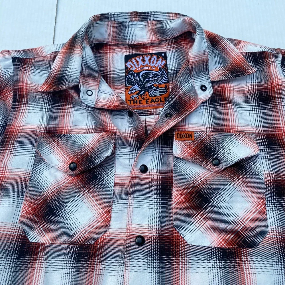 DIXXON MenPlaid Button Down Shirt - Red, Black, White - Picture 8 of 16
